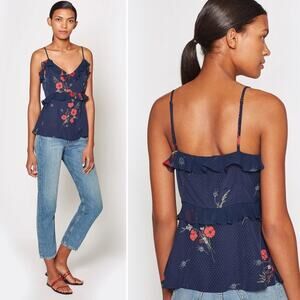 Joie Aisling Poppy Print Ruffle Camisole